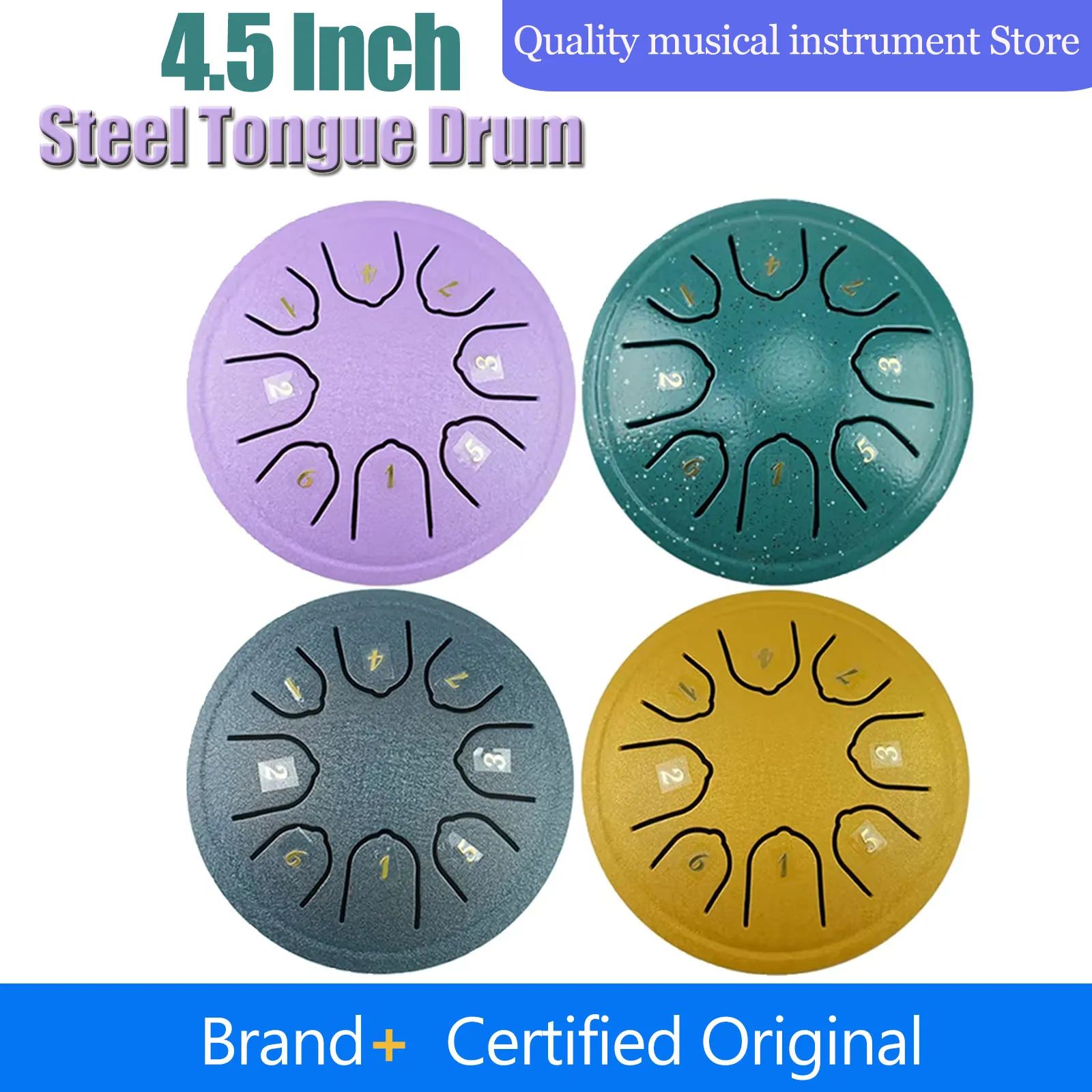 Tambor de lengua de acero de 4,5 pulgadas, juguetes musicales de 8 tonos para niños, tambor etéreo para principiantes, instrumentos musicales de percusión Zen, regalo de cumpleaños