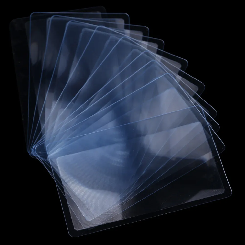 12Pcs Card Style Magnifier 3X Clear Material Pocket Friendly Ultra-Thin Magnifying Lens for Reading Newspapers Office
