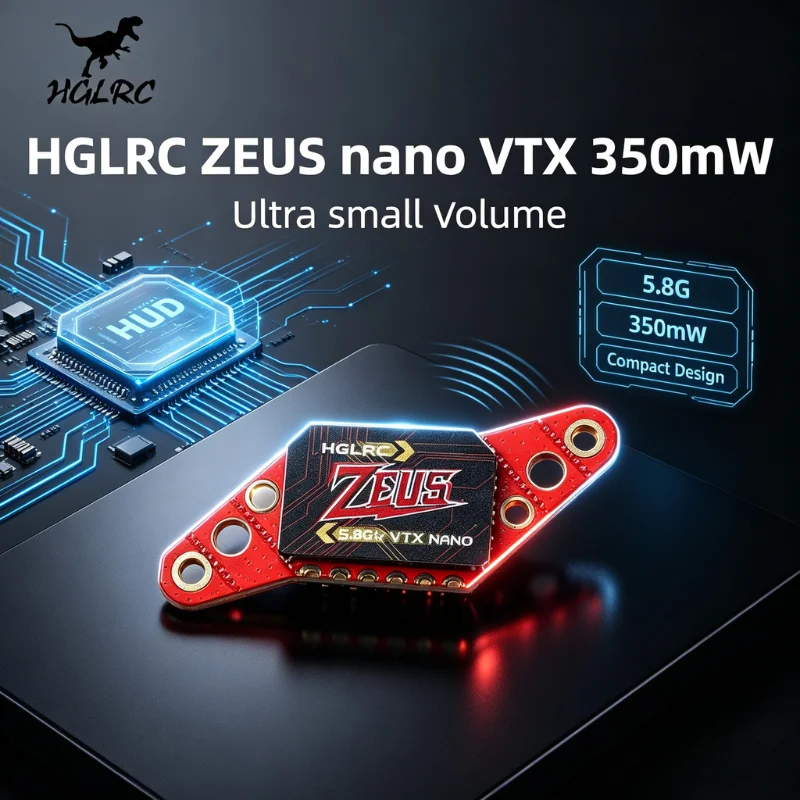 HGLRC Zeus Nano VTX 350mW 5.8G 40CH PIT 25 100 200 350 Built-in Microphone 2.4g for FPV Racing Drone