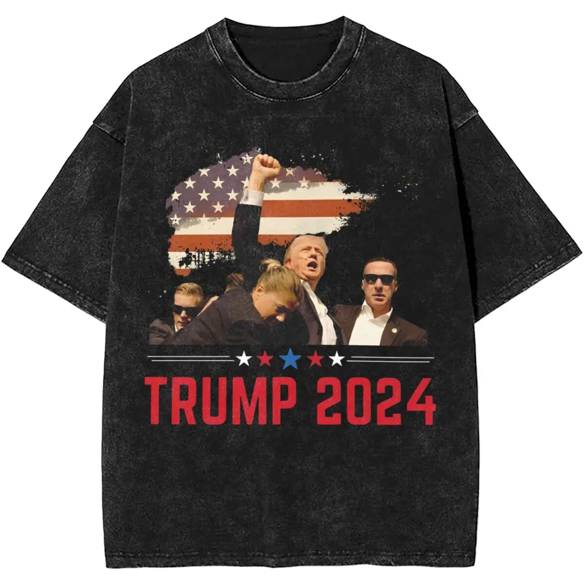 

Fashion Trump Rally Shot Shirts Merch 2024 Election Tee Shirt Men Women Harajuku T-shirts