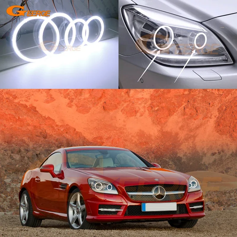 

For Mercedes Benz SLK Class R172 2011 2012 2013 2014 2015 Excellent Day Light Ultra Bright COB Led Angel Eyes Kit Halo Rings