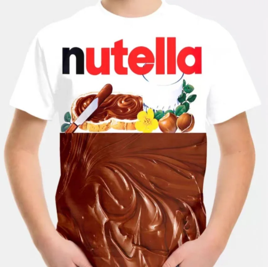 New 3D Print Painted Nutella Food Clothing  Fashion Men Women T-shirt Plus Size S-7XL Four Seasons Casual Oversized  Streetwear