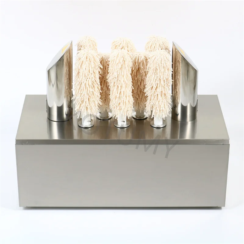 3 Or 8 Heads Stainless Steel Electric Cup Wiping Machine, Commercial Glass Cup Polisher, Low Noise Glassware Cleaner For Bar And