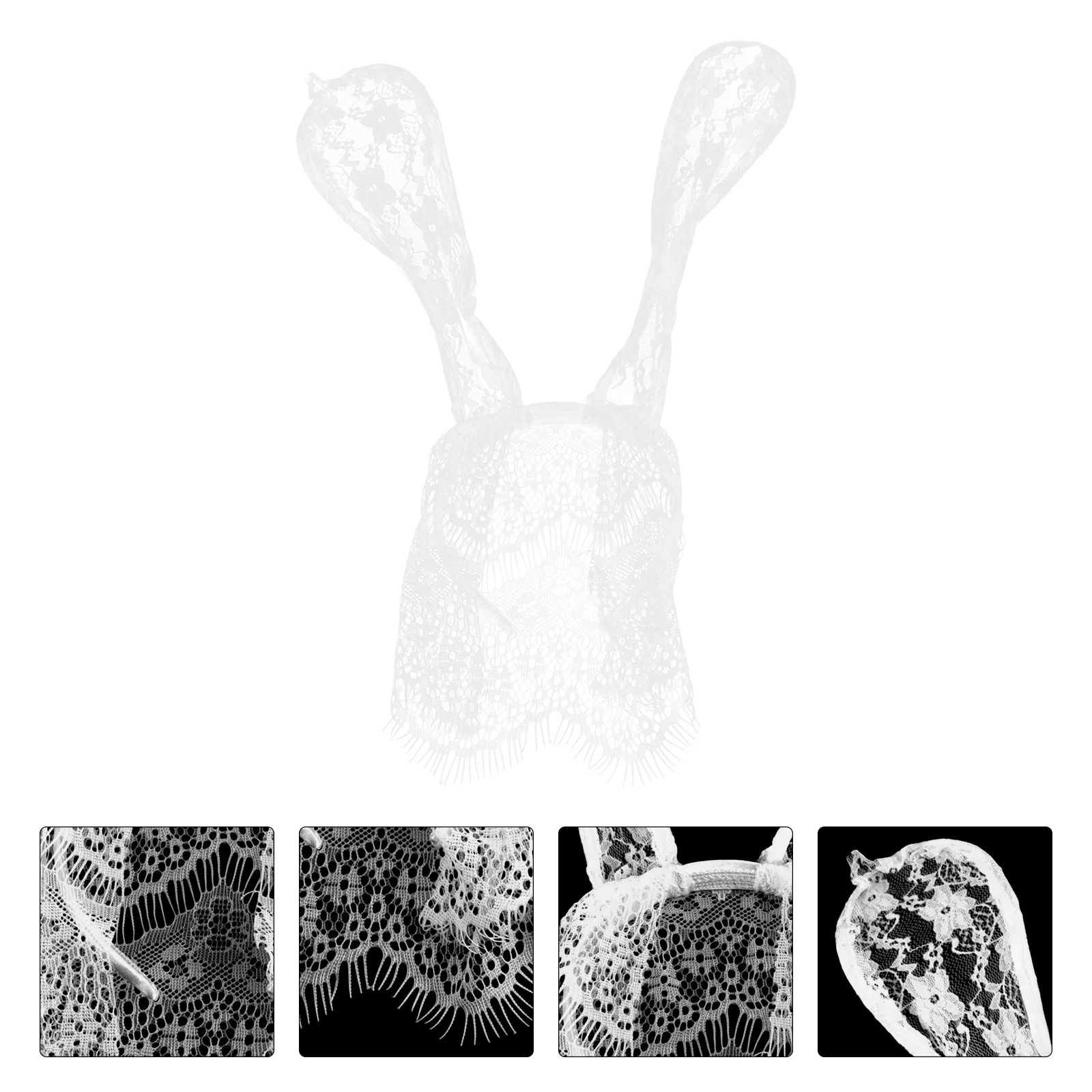 Veil Bunny Rabbit Ears Halloween Dress Up Headband Rabbit Ears Veil Headband Supply for Nightclubs Masquerade Hal