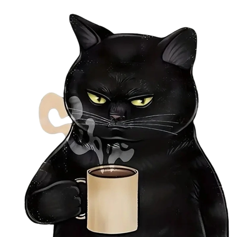 Black Coffee Window Sticker, PET Car Accent Car Window Decal for Glass Use