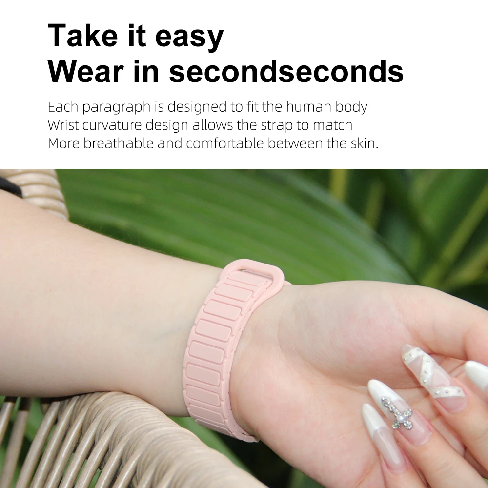 18mm Magnetic Strap For Fitbit Charge 3 4 5 Bracelet Armor Style Lightweight Silicone Quick Release Adjustable Sport Watch Band