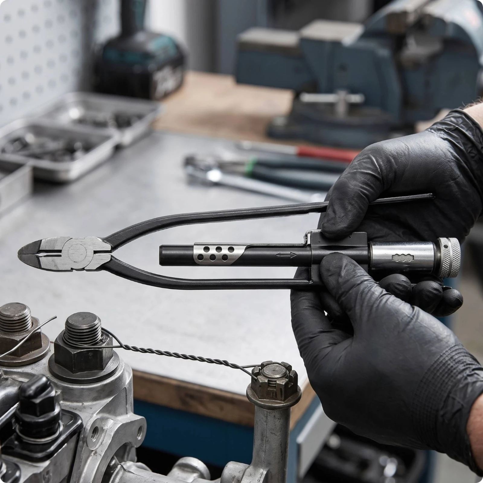 Reversible Wire Twisting Pliers Locking Safety Wire Twisting Pliers Long-Lasting Convenient for Mechanics, Automotive Repair