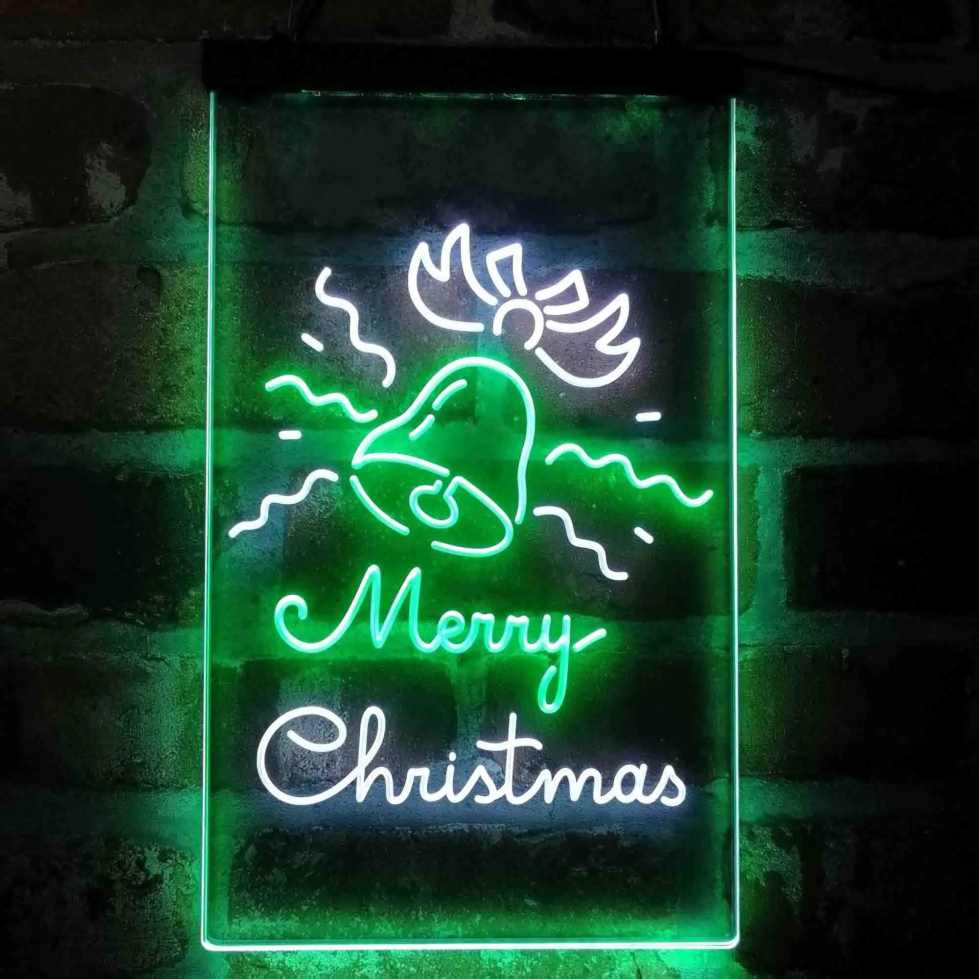 Merry Christmas Jingle Bells Dual Color Led Neon Sign st6-i4124