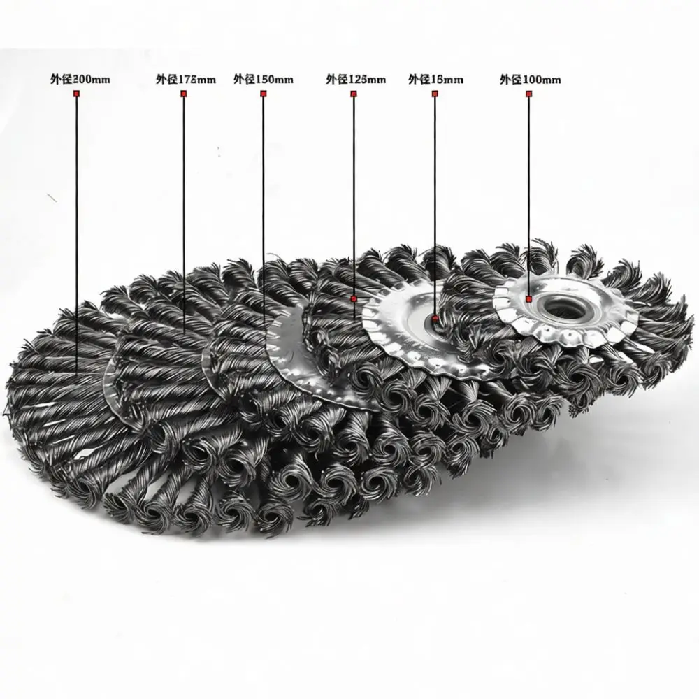 Twisted Wire Wheel Brush Flat Type Angle Grinder Metal Cleaning Tool Steel Rust Paint Remover Polishing Disc Accessory