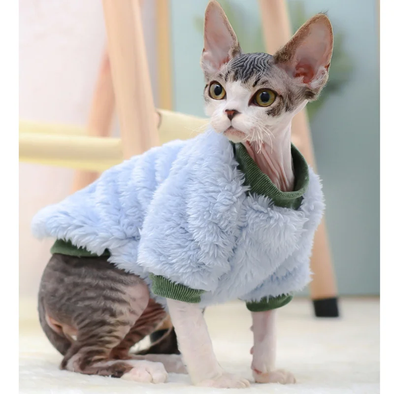 

Cat Clothes Autumn Winter Warm Kitten Hairless Cat Clothes German Plush Dog Cloth