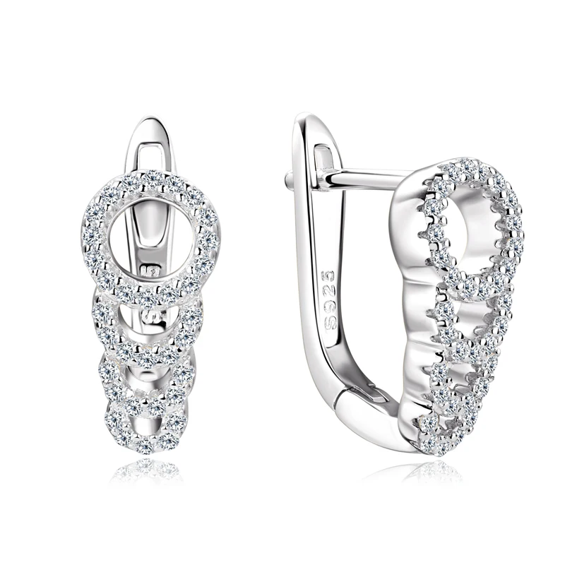 IOGOU D Moissanite Clip On Earrings for Women Girls Aesthetic 925 Silver Hoop Huggie Earrings New In Accessories 2023 Jewelry