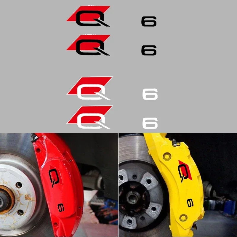 Car Accessories Tire Brake Caliper Stickers Lettering Vehicle Vinyl Decals for Audi Q6 Badge Brake Disc Tape Film Personalized