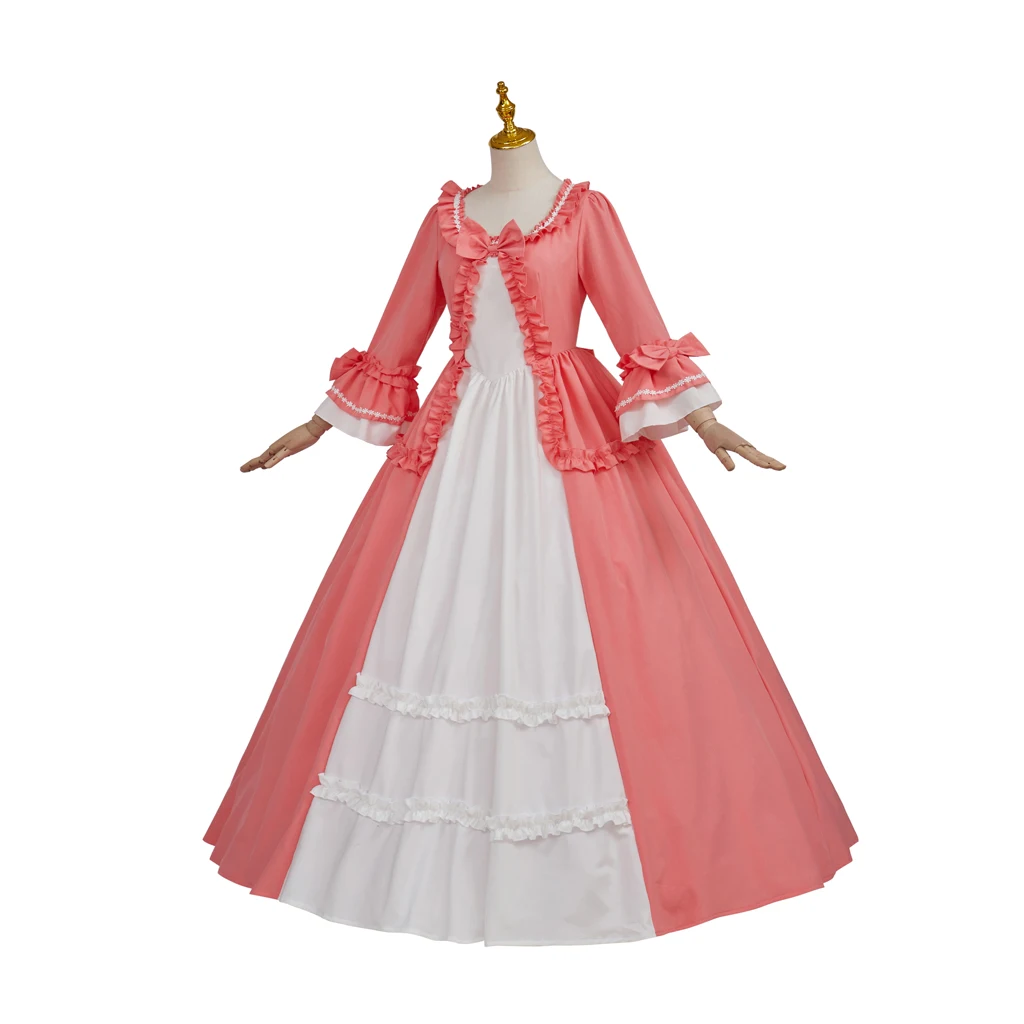 18th Century Victorian Rococo Dress Marie Antoinette Pink Ball Gown Dress Colonial Georgian Prom Ball Gown Princess Dress