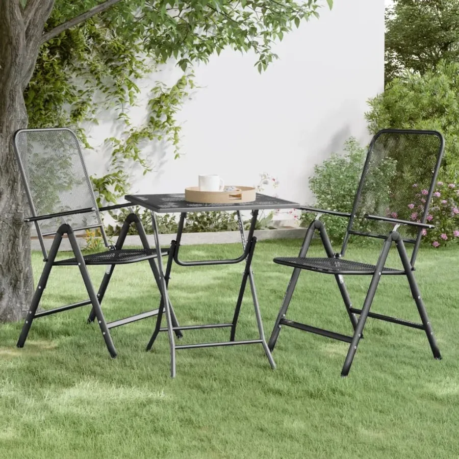 

Patio Table 23.6x23.6x28.3 Expanded Metal Mesh Anthracite Outdoor Dining Furniture