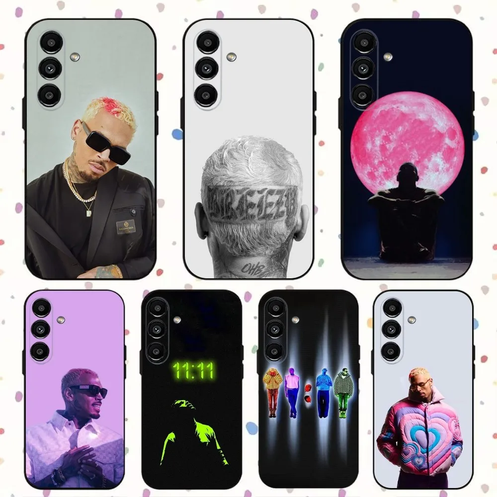 Chris Brown Rapper B-Breezy Phone Case For Samsung S24,S21,S22,S23,S30,Ultra,S20,Plus,Fe,Lite,Note,10,9,5G Black Soft Cover