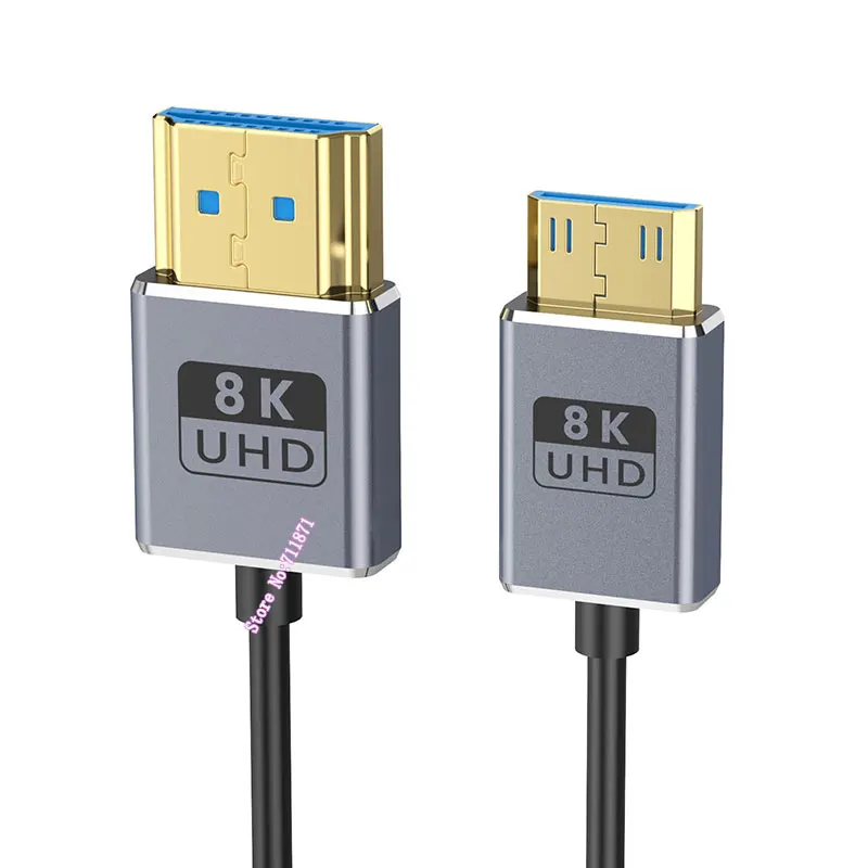 울트라 직각 엘보우 8K HD 미니-HDMI 호환 케이블 라인 90도 HDMI 호환-미니 HD 어댑터 라인 와이어 코드 2.1