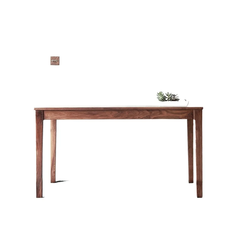 

Black walnut log table, all-solid wood dining ta ble, Japanese desk, square dining tab le, simple and artistic