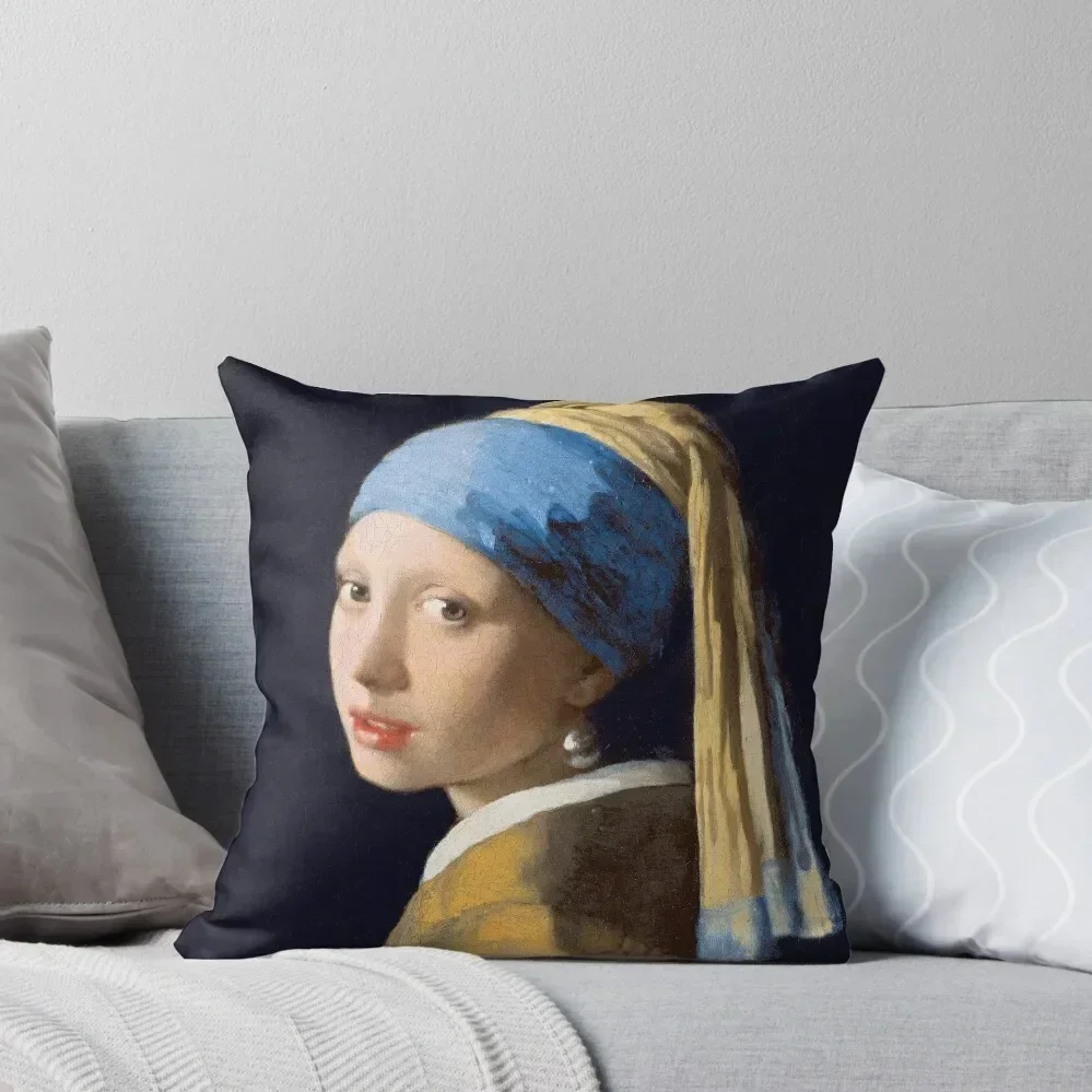 Johannes Vermeer - Girl With A Pearl Earring Throw Pillow Custom Cushion Pillow Decor pillowcases for sofa cushions pillow