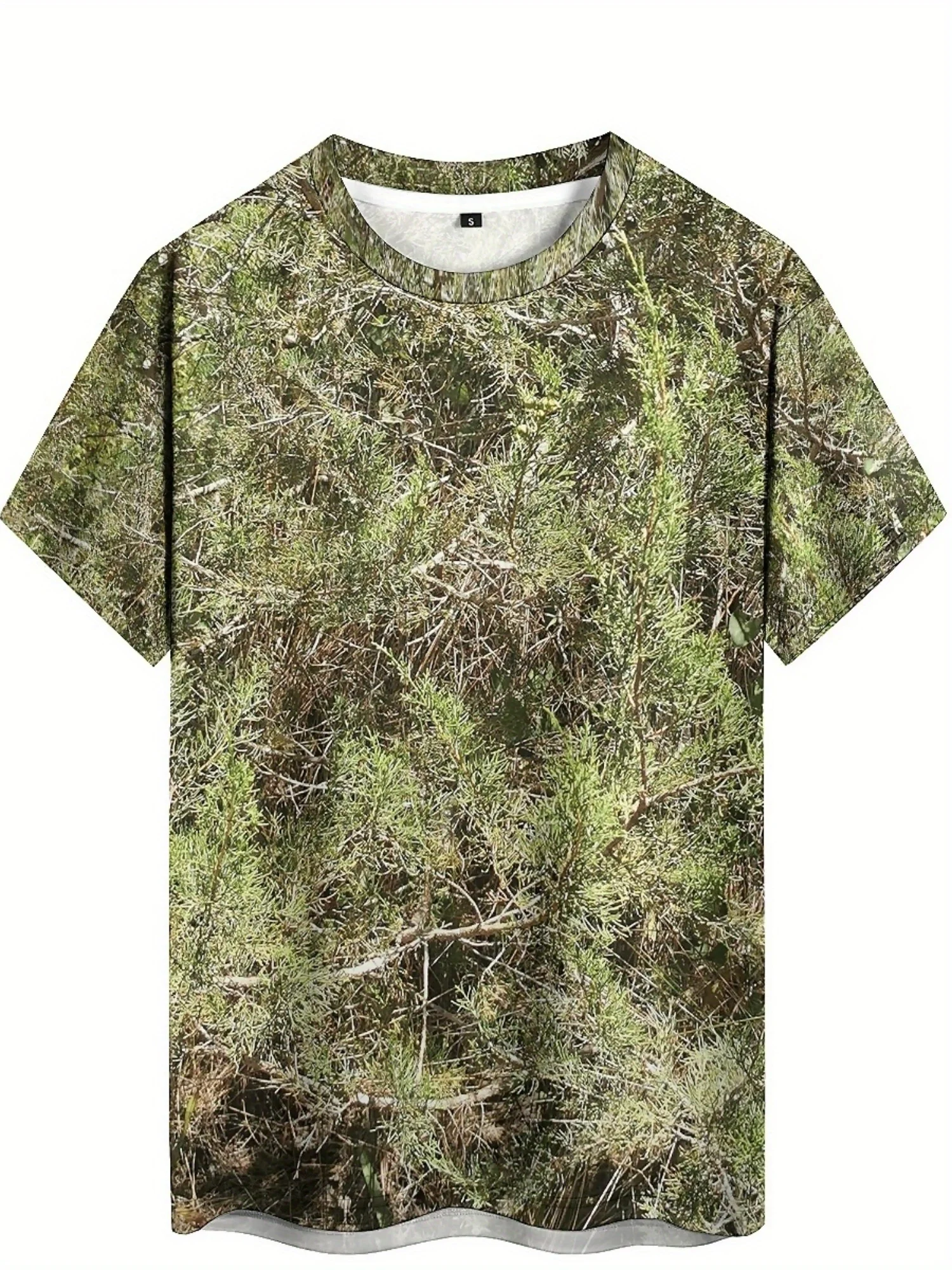 Camiseta camuflada geométrica impressa em 3D estilo hip-hop masculina e feminina – poliéster macio, conforto para todas as estações, tamanho grande