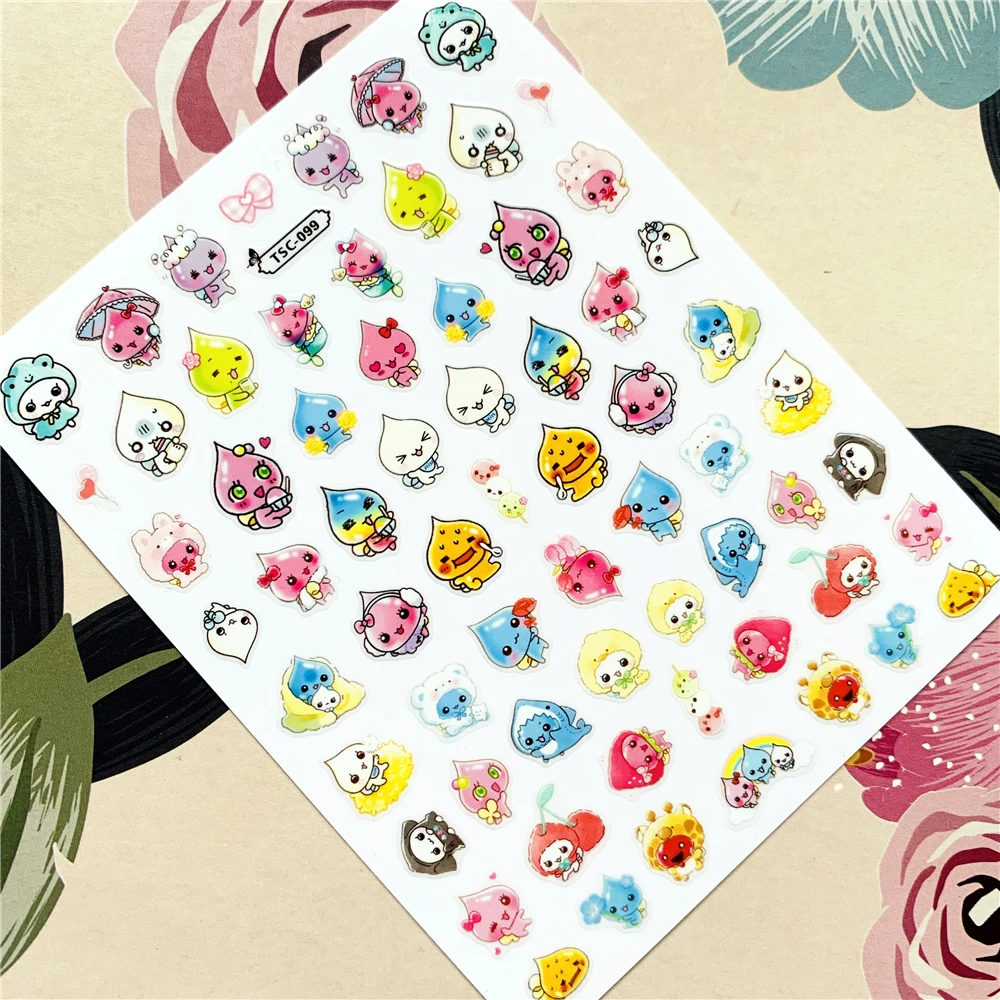 TSC-099 waterdrop floresta waterdrop pequeno homem de fogo alienígena diy 3d volta cola etiqueta do prego decoração do prego arte do prego ornamento