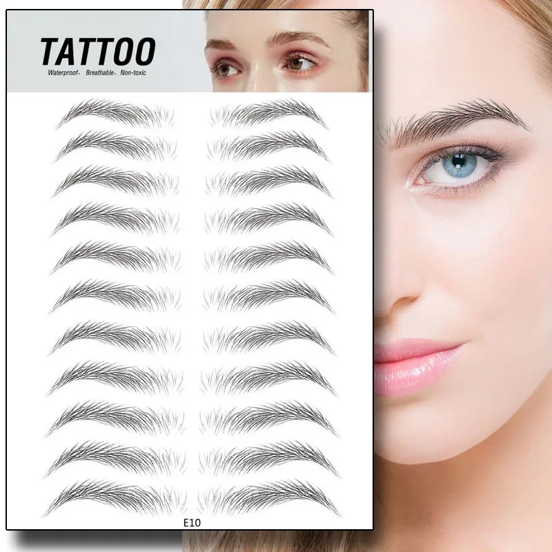 Waterbasis Simulatie Wenkbrauw Tattoo Sticker Waterdicht Langdurige Haar-Als 3D Valse Wenkbrauwen Stickers Makeup Tools Cosmetische