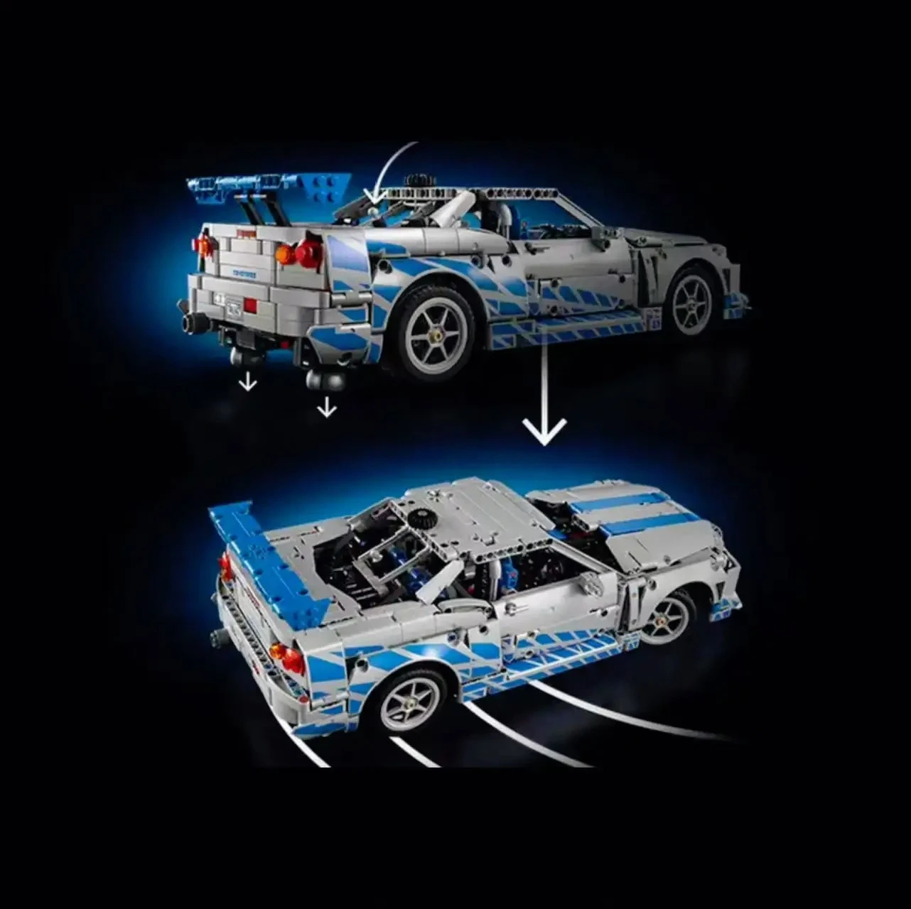 

2025 in stock Mechanical Set 42210 'God of War' GT-R34 Sports Car Model Set, Birthday Gift, Christmas Gift, Educational toys