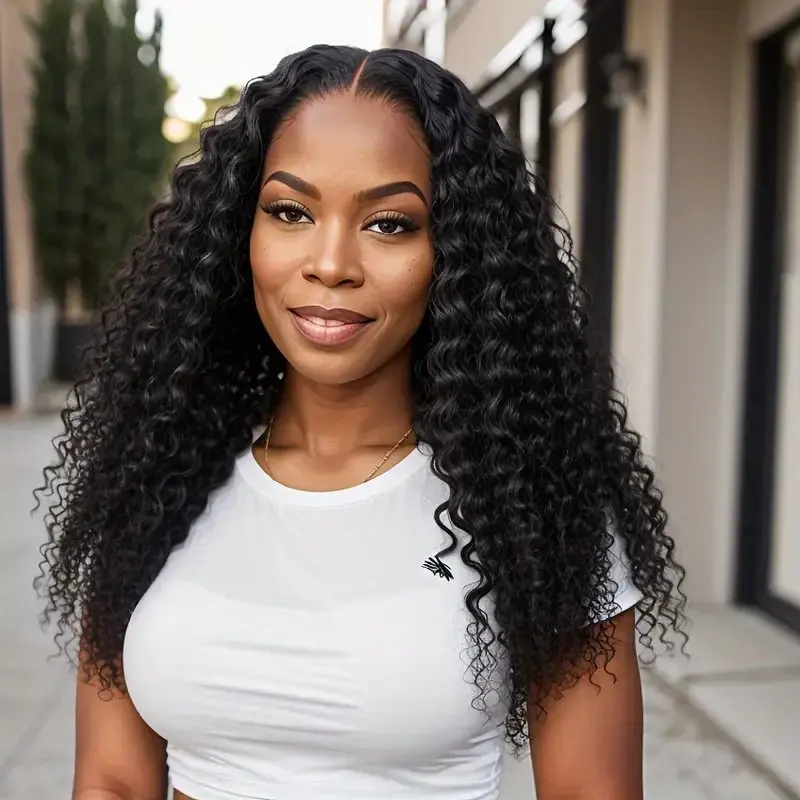 Rosabeauty 13X6 13x4 Deep Wave HD Lace Front Human Hair Wig 5X5 Preplucked Glueless Ready To Go Curly Wig 250 Density 40 Inch