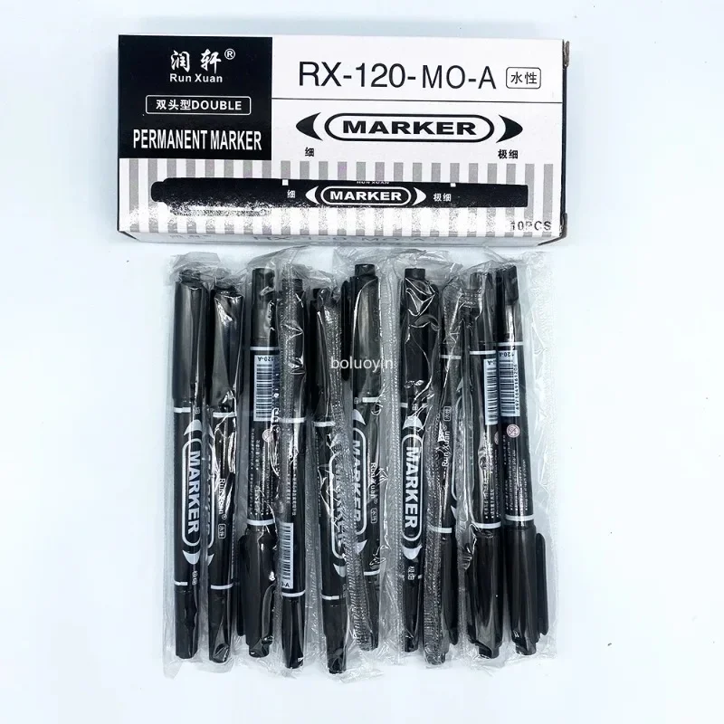 10pcs Brand new and smooth Dual-Tip Black Tattoo Skin Marker Piercing Marking Pen Tattoo Supply For Permanent Makeup  marker pen