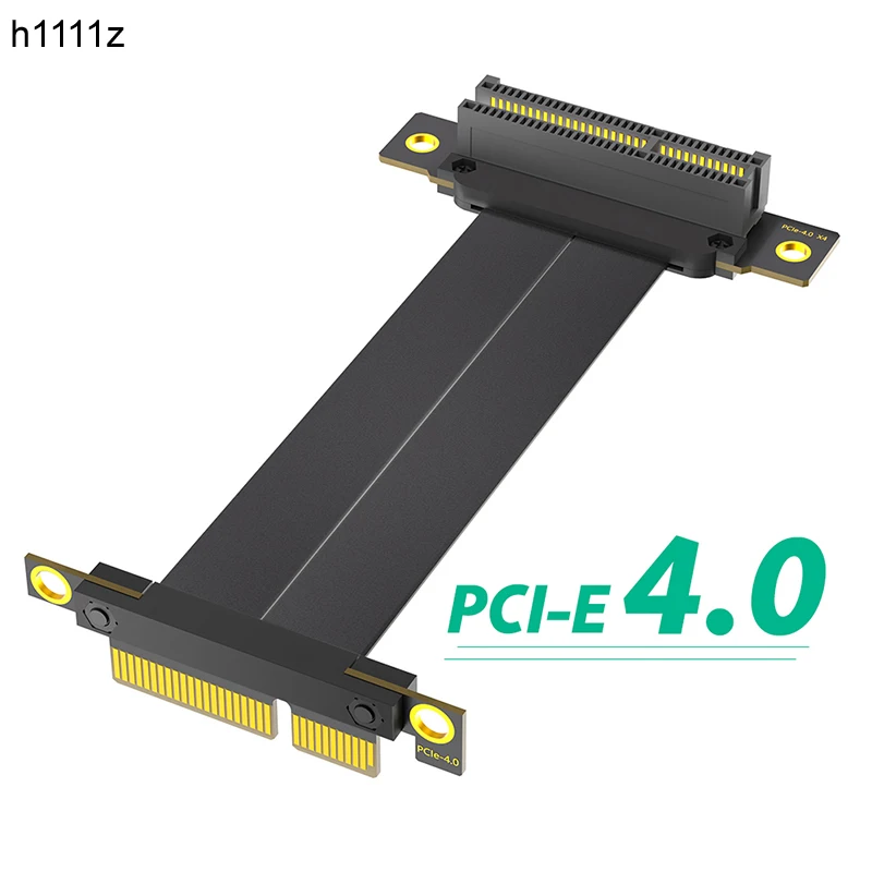 10 см PCI-E4.0 X4 Riser кабель, двойной 90-градусный удлинительный кабель PCIe Gen4 4X-4X, удлинитель ленты PCI Express Riser Card, 8 ГБ для ПК