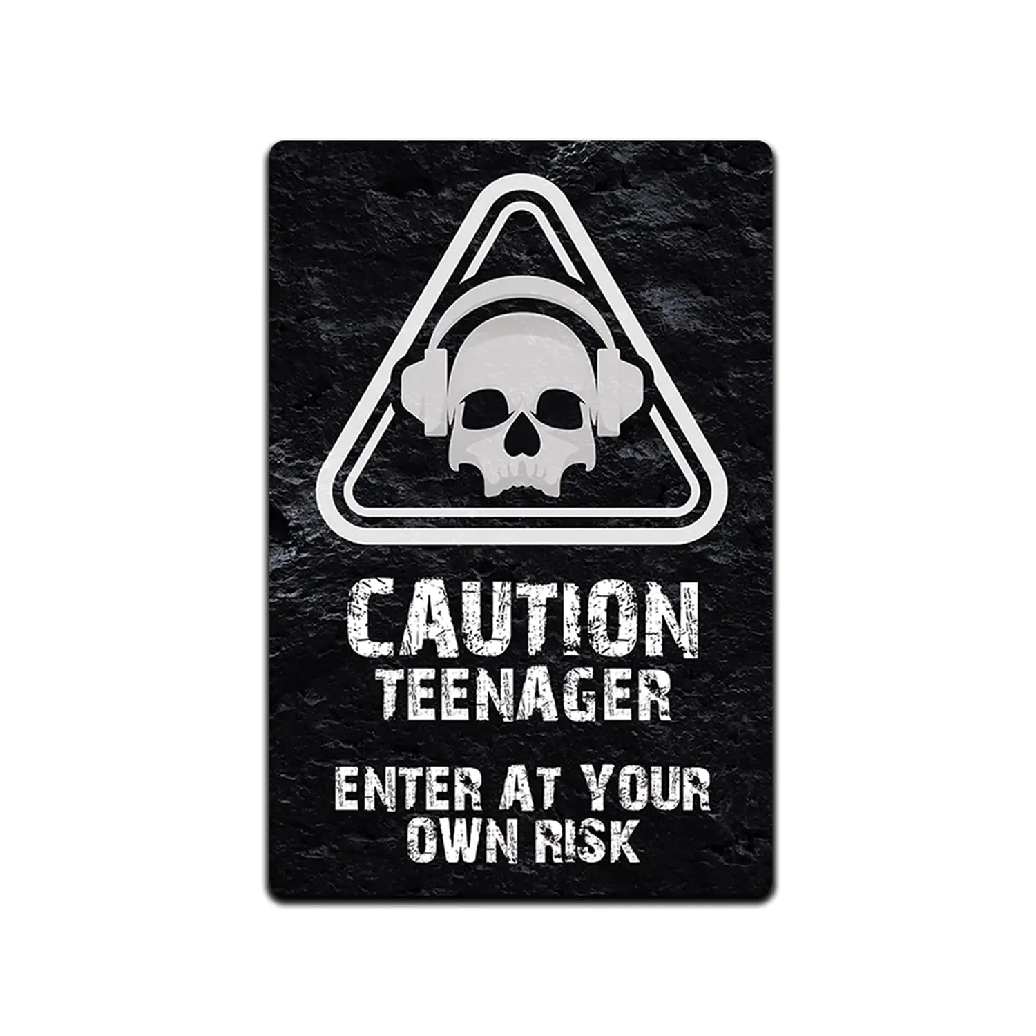 JP's Parcels Tin Signs Home Wall Decor - Metal Sign 12 x 8 in. Caution Teenager Enter at Your Own Risk sign