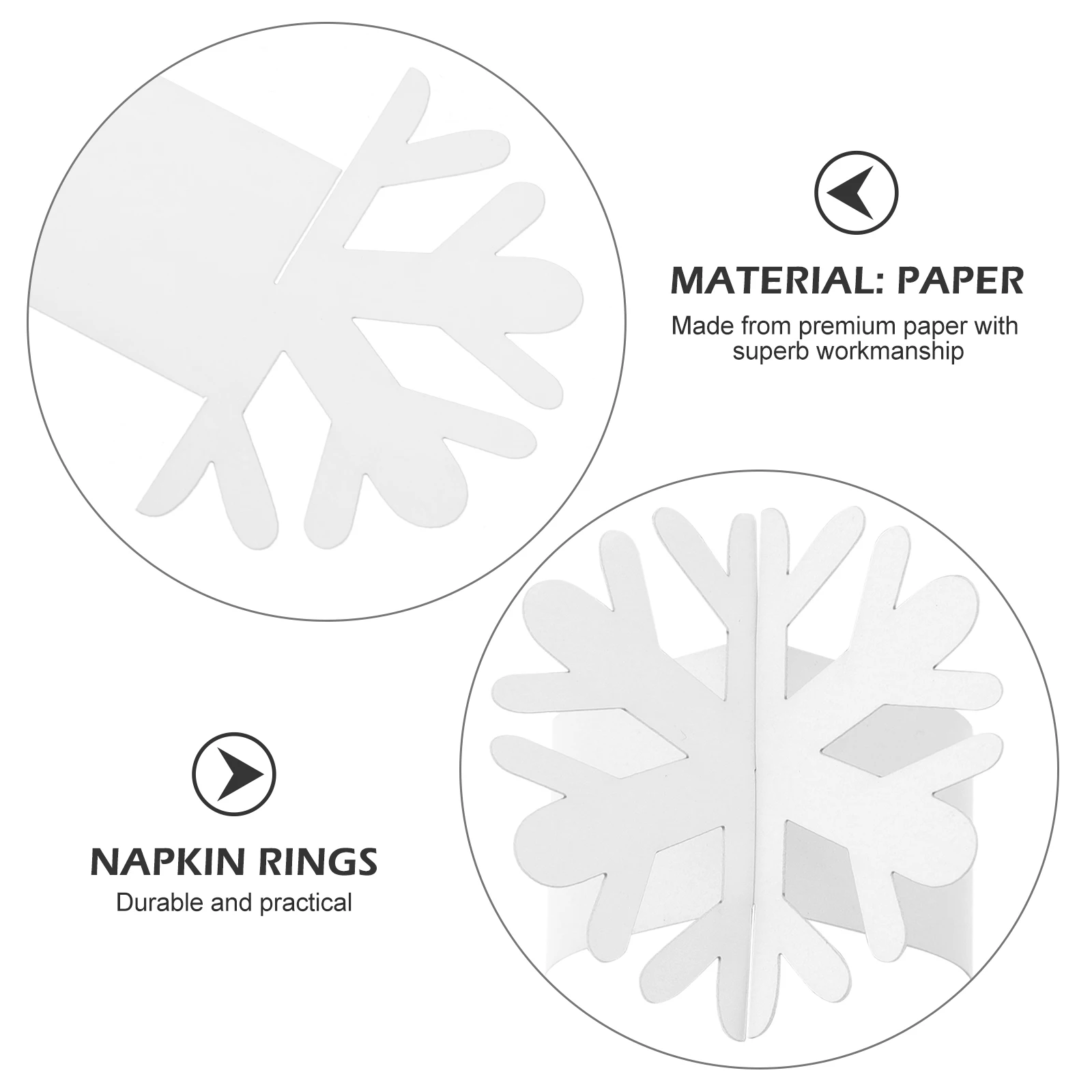 

20 шт. изысканные застежки для салфеток, держатели для снежинок, рождественская вечеринка, элегантные украшения для стола, кольца для салфеток, рождественские принадлежности