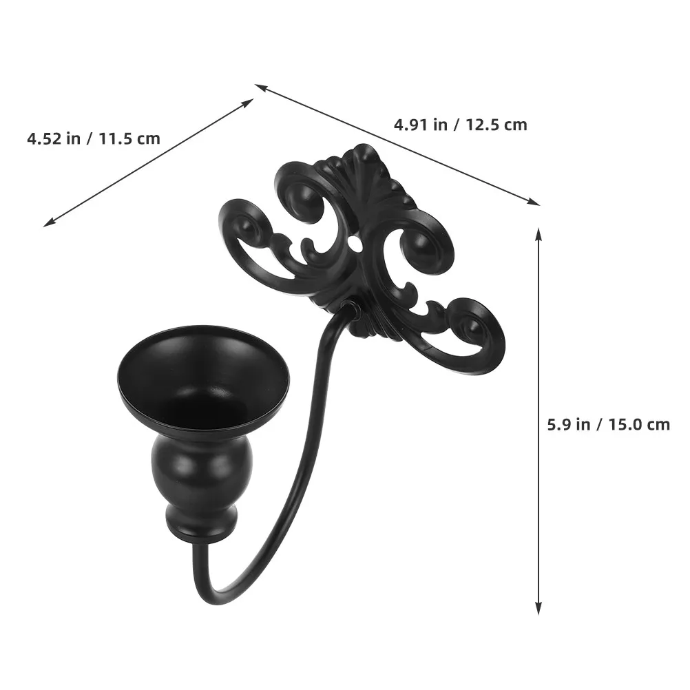 Vintage Iron Wall Sconce Holder, 2pcs Retro Metal Candlestick for Cozy Romantic Decor