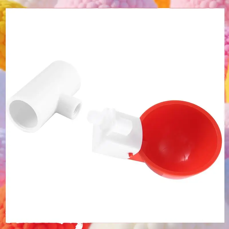

10Pcs Automatic Chicken Waterer Cups Chicken Water Feeder With PVC Tee Fittings Chicken Water Cups-A83Z