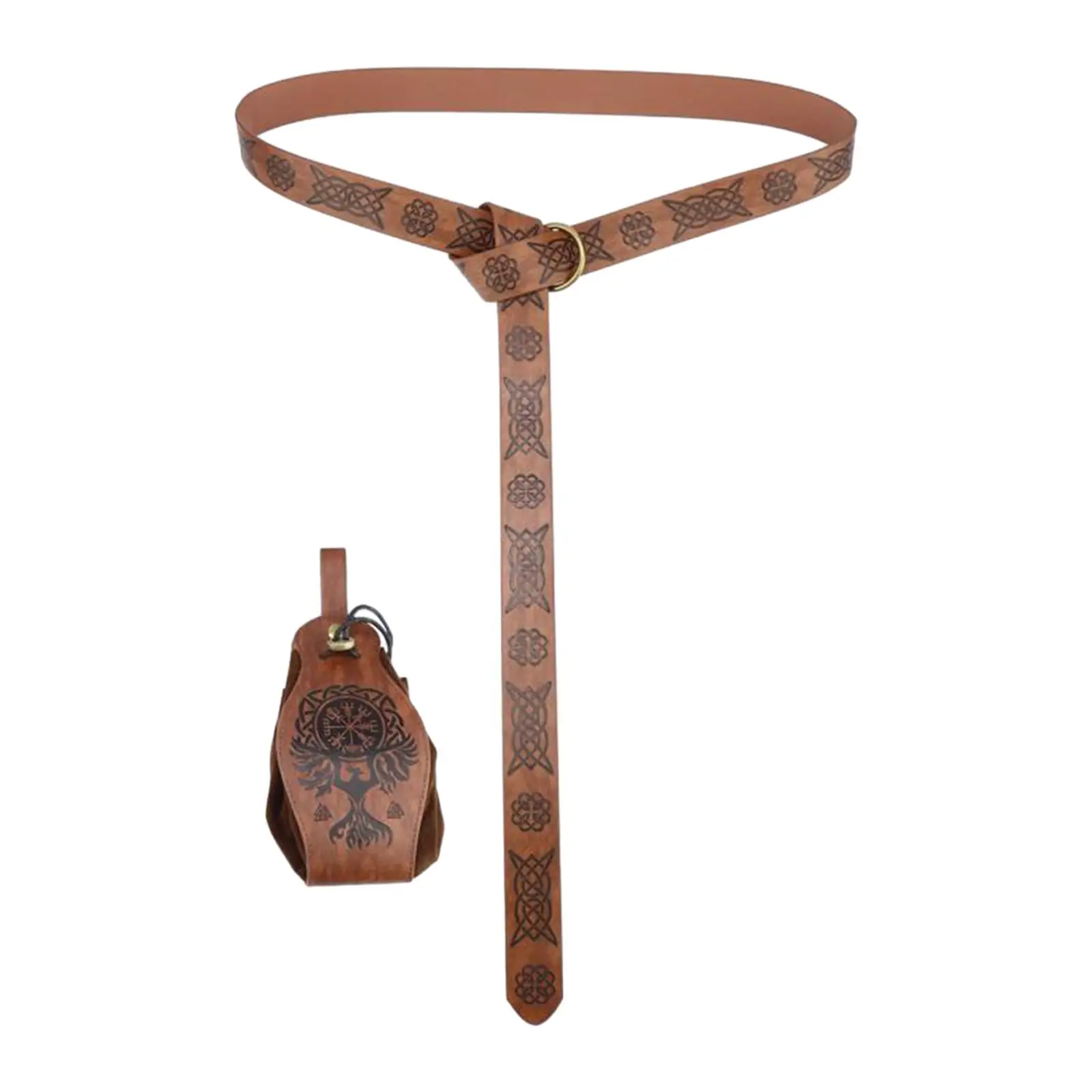 زي فارس العصور الوسطى حزام جلد PU طراز عتيق لحفلة الهالوين للبالغين والأطفال والأولاد والأصدقاء للجنسين لعروض المسرح