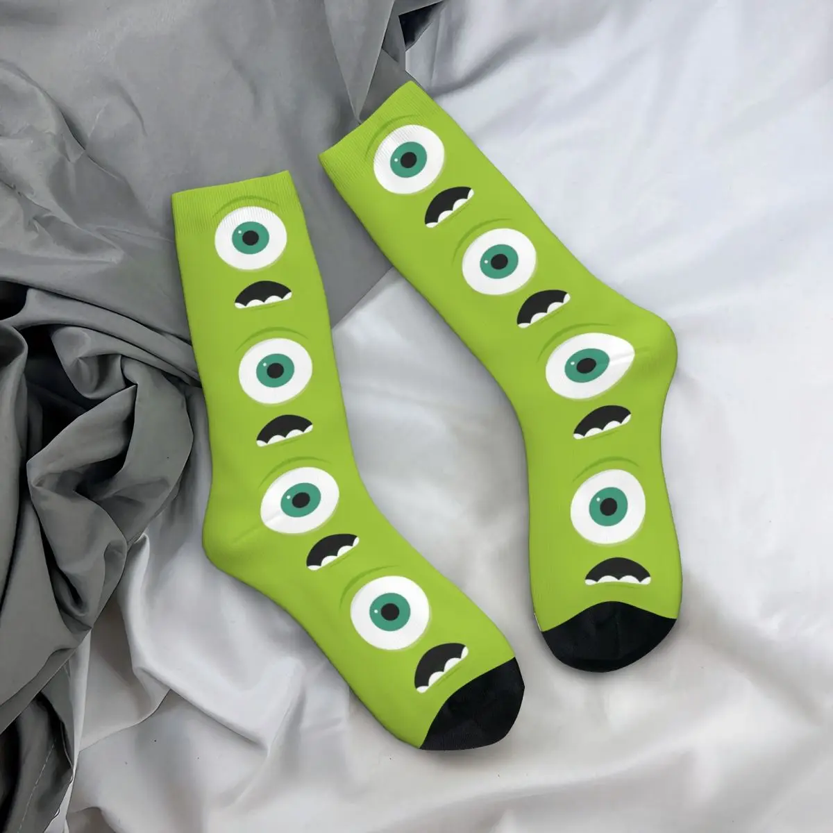 Casual Mike Wazowski Monsters, Inc. Skateboard Socks Polyester Long Socks for Women Men Sweat Absorbing