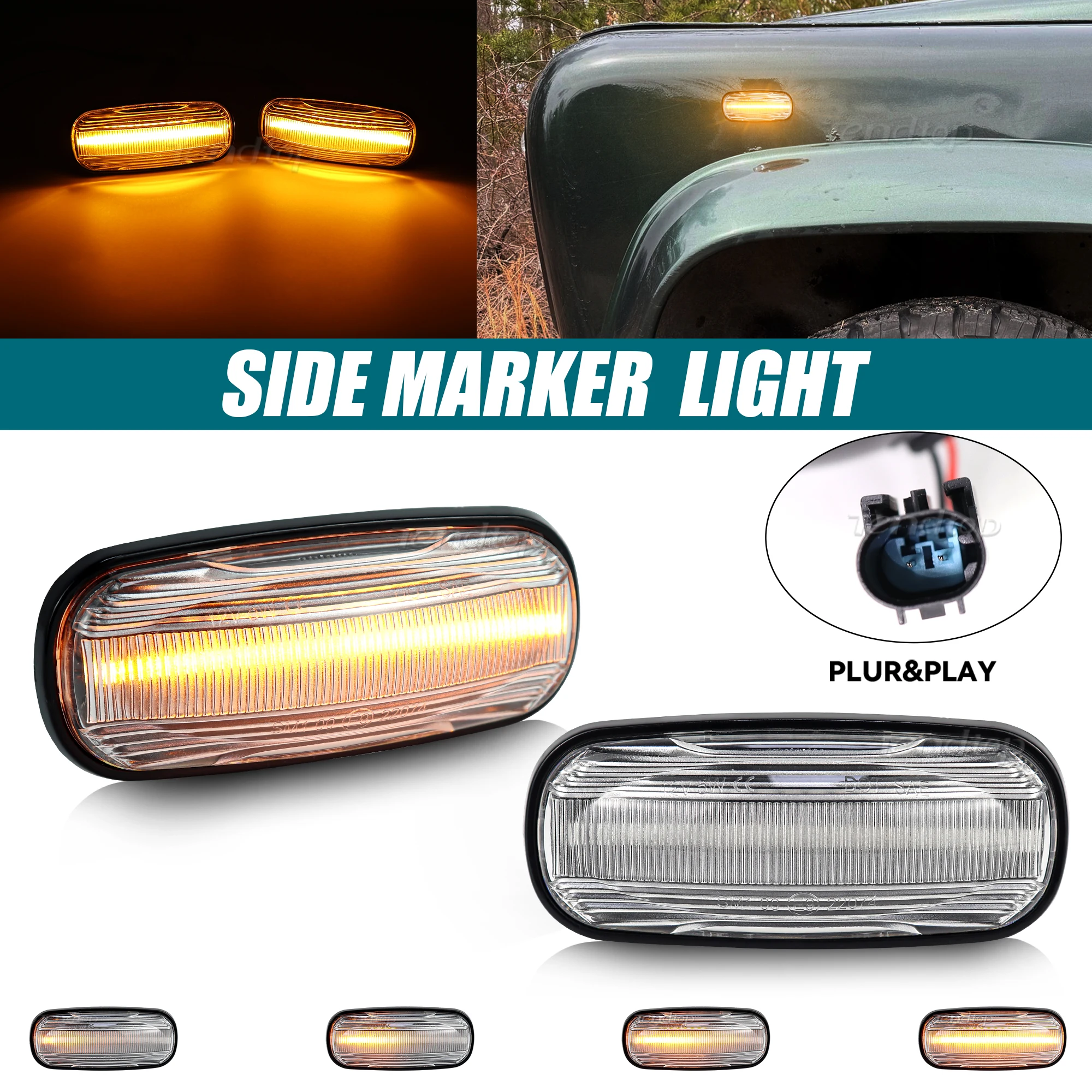For Land Rover Discovery 2 1999-2004 Defender Freelander 1 2002-2005 Led Dynamic Sequential Blinker Indicator Turn Signal Lights