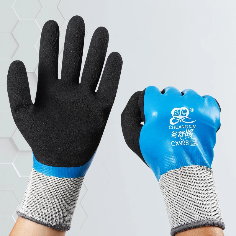 Guantes de protección laboral de terciopelo Unisex a prueba de viento para deportes al aire libre, a prueba de frío, almacenamiento térmico en frío, anticongelante,-30 grados