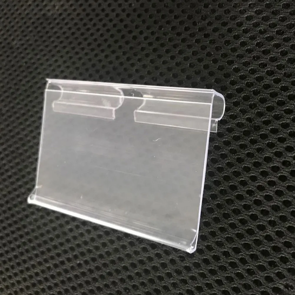 

50Pcs Clear Plastic Price Tags PVC Transparent Shelf Clip on Price Label for Grocery Store Boutique Shop Retail Display