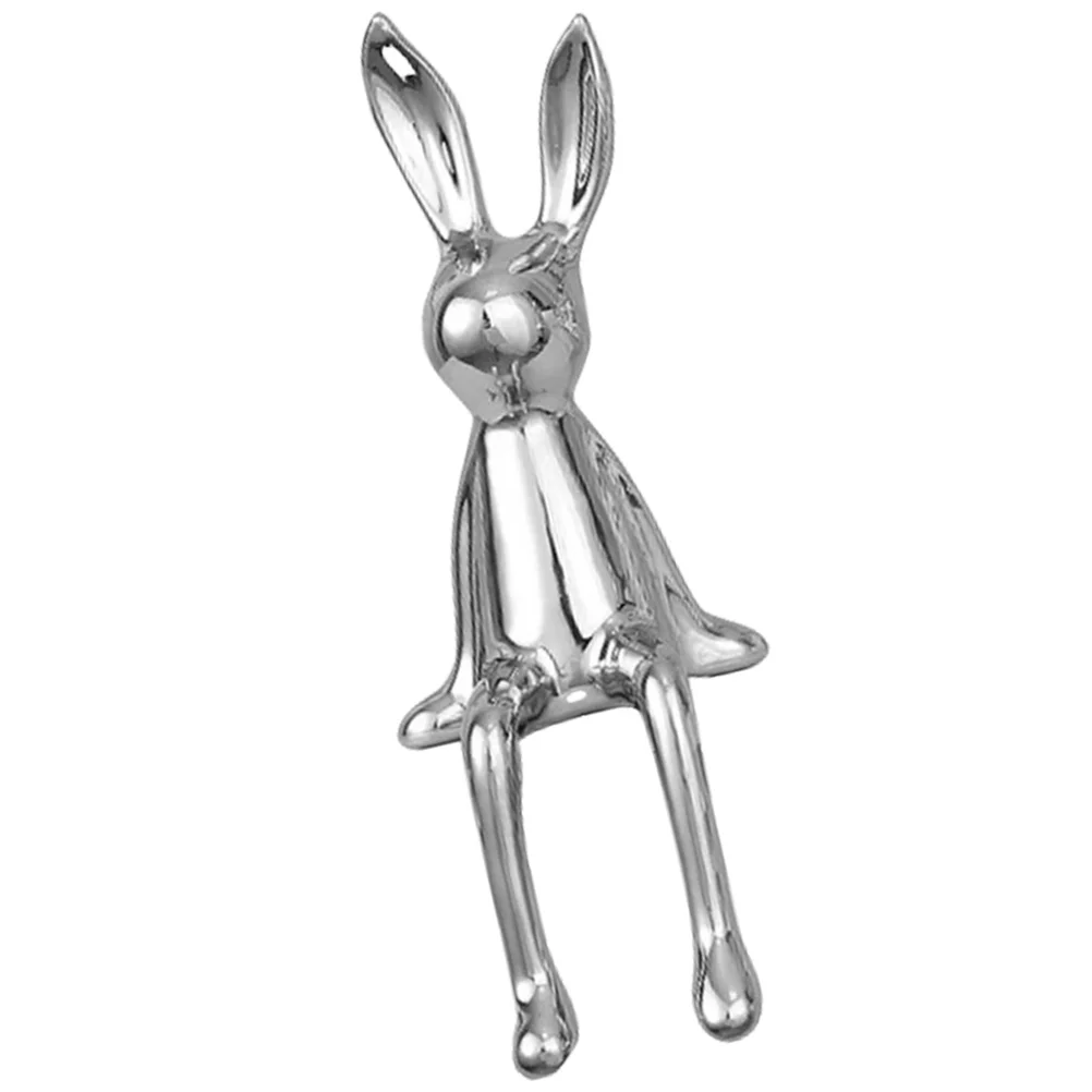 

Small Ceramic Rabbit Decor Electroplated Bunny Statue Lovely Rabbit Adornment for Home Decor Desktop Party Decoration