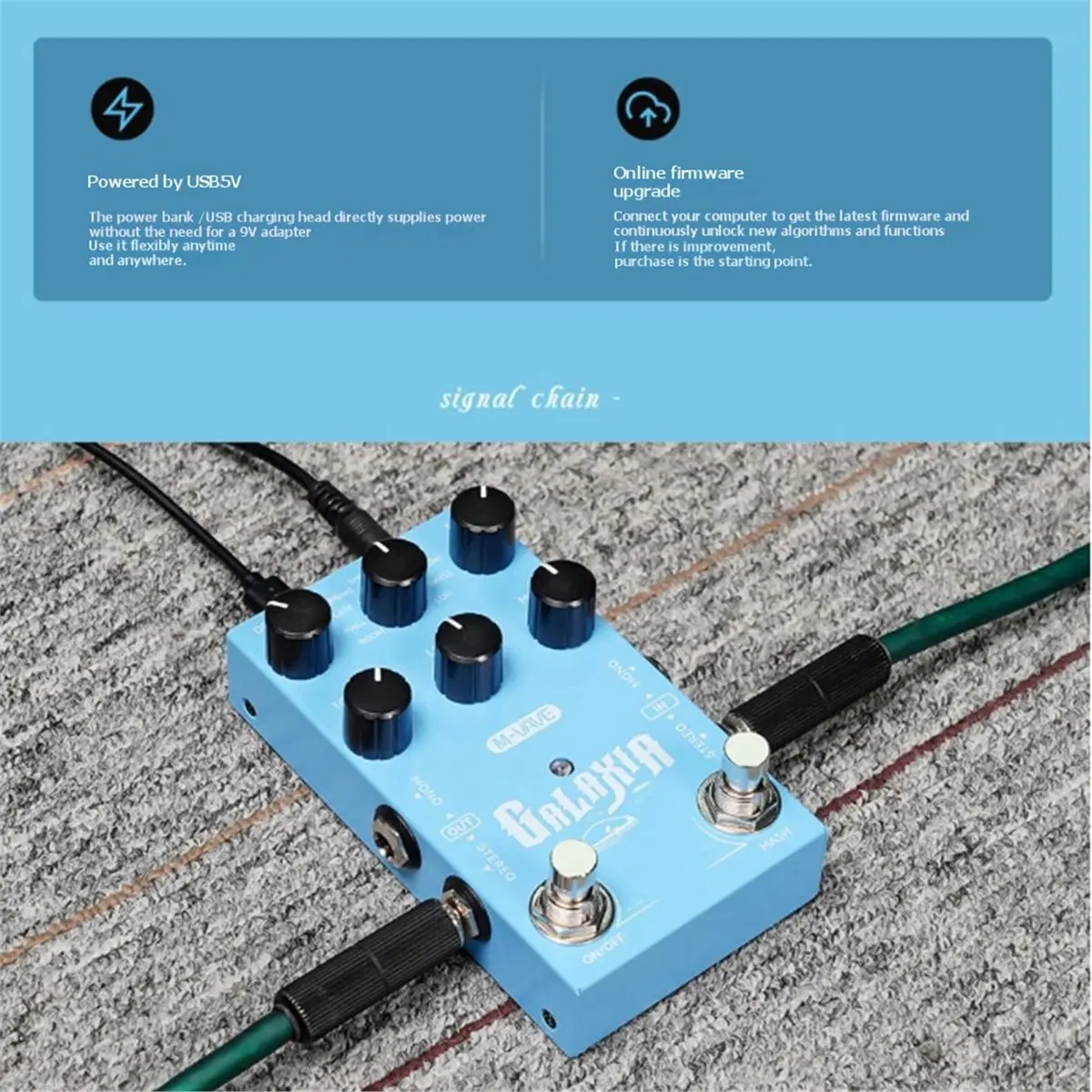 L70A 9 Reverb Effects Pedals Stereo/Mono Switchable Electric Guitars Professional Single-Effect Pedals USB/DC Powered