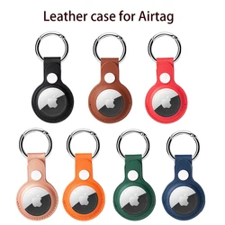 Airtag Case Keychain&Leather Air Tag Holder Protective Tracker Case with Loop Key Ring for Apple AirTags