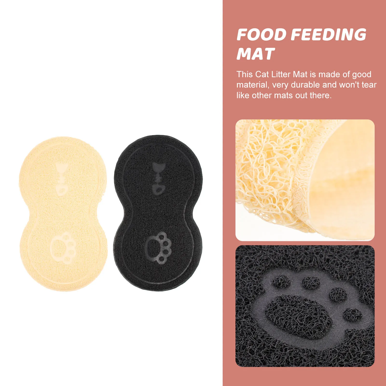

2Pcs Cat Litter Mats Durable PVC Anti-Slip Pet Supplies Scraper Mats for Indoor Use Litter Mat Cat Food Pad Anti-Skid Dog Pad
