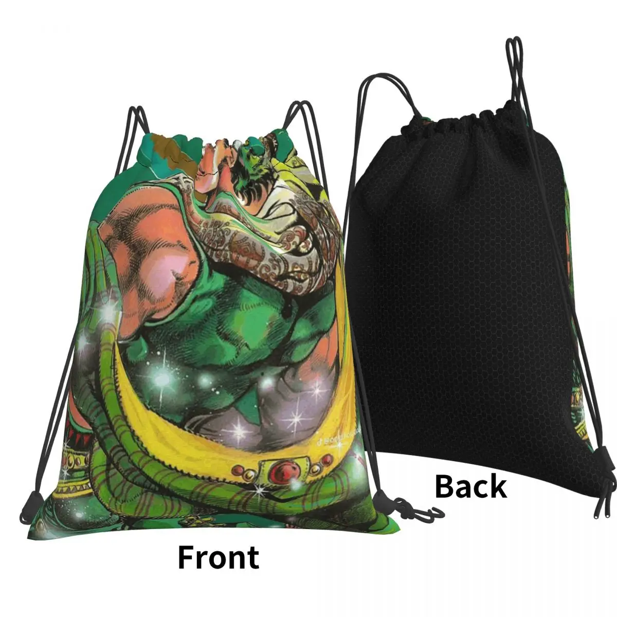Jojo Bizarre Adventure Joseph Joestar Backpacks Fashion Drawstring Bags Shoes Bag Book Bags for Man Woman Students