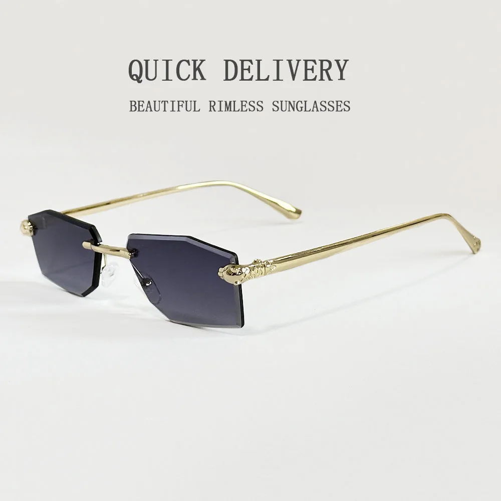 Nowość Okulary przeciwsłoneczne bez oprawek Kobiety 2025 Modne modne okulary przeciwsłoneczne Luxe Femme Lentes De Sol Mujer Lunette Soleil Femme — zdjęcie 6