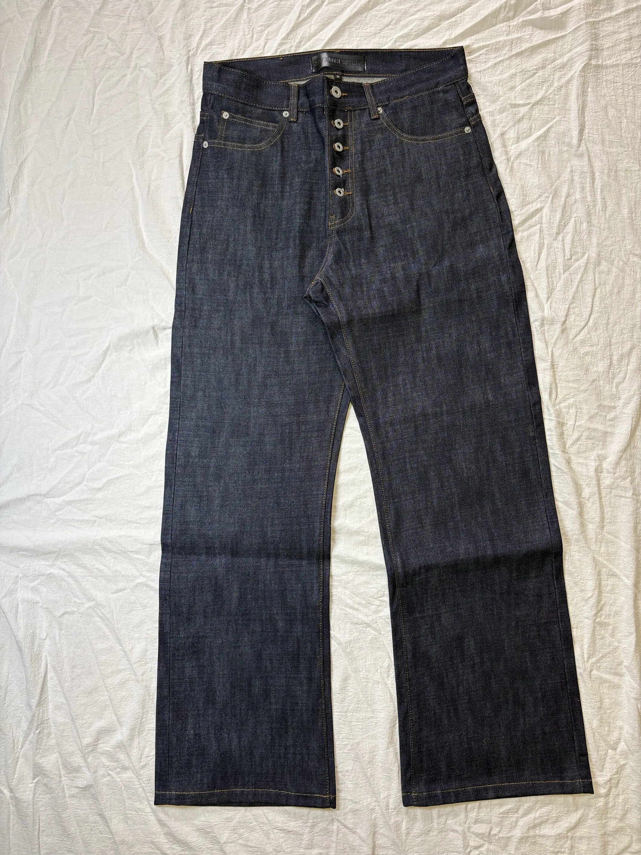 No Faith Studios Straight Pull Red Edge Red Ears Original Niu Japanese Limited boot cut jeans