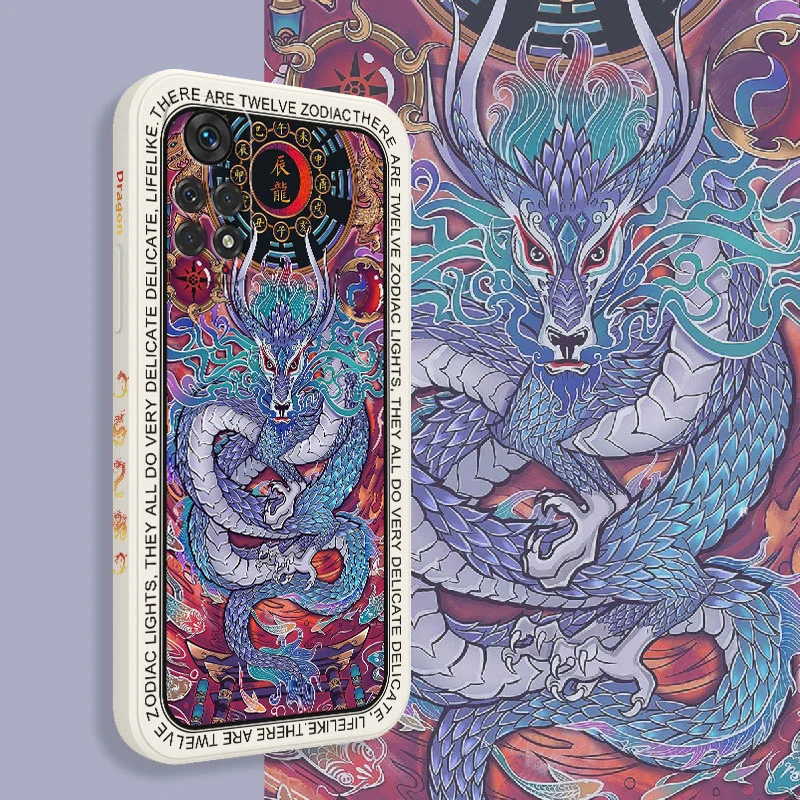 Palace Dragon Phone Case For Xiaomi Redmi Note 13 12 12S 11 11S 10 10T 10S 9 9S 8 7 Pro Plus 4G 5G Liquid Silicone Cover