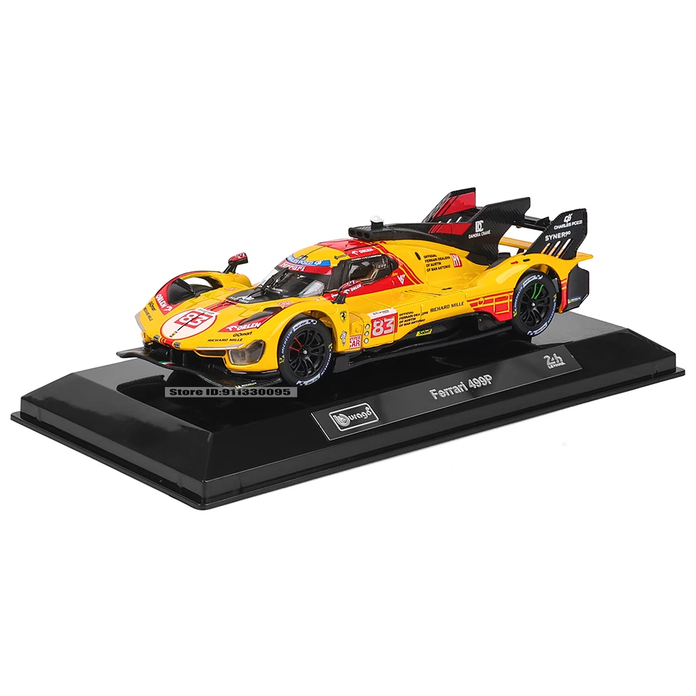 Bburago 1:43 Le Mans Ferrari 499P 2024 488 250 512 Alloy Luxury Vehicle Diecast Pull Back Cars Model Toy Collection Gift