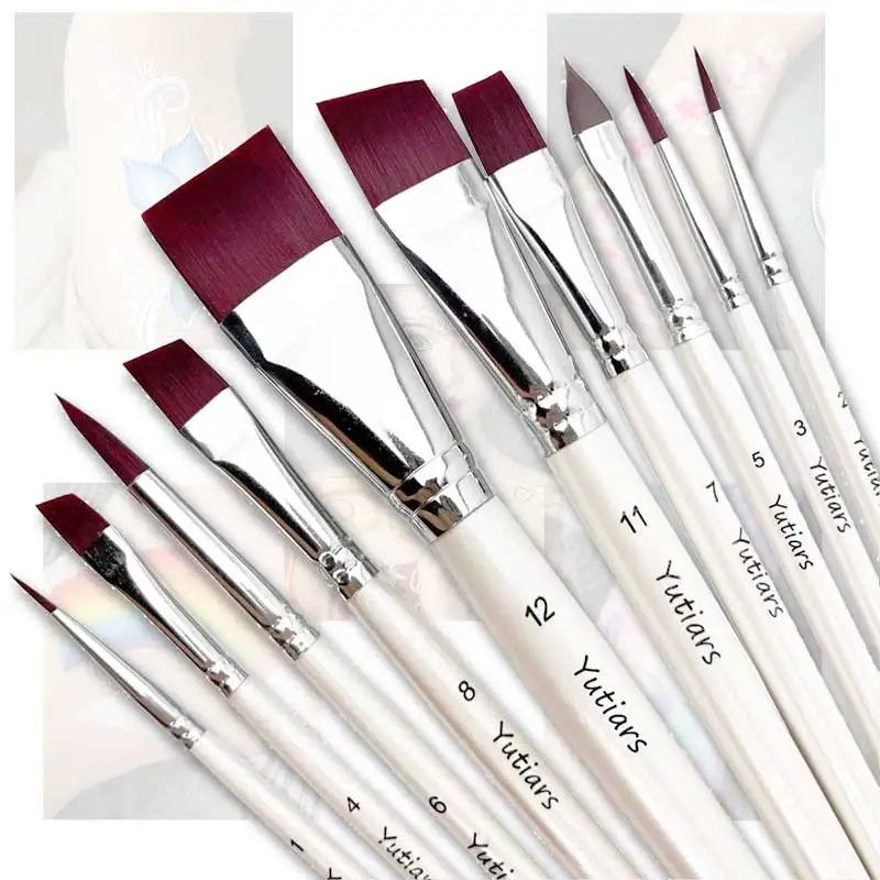 10 Professional Face Painting Relief Pens - Dome Peak Design, Mixed Material Round Brush Pens for Stage Makeup Artists, Durable