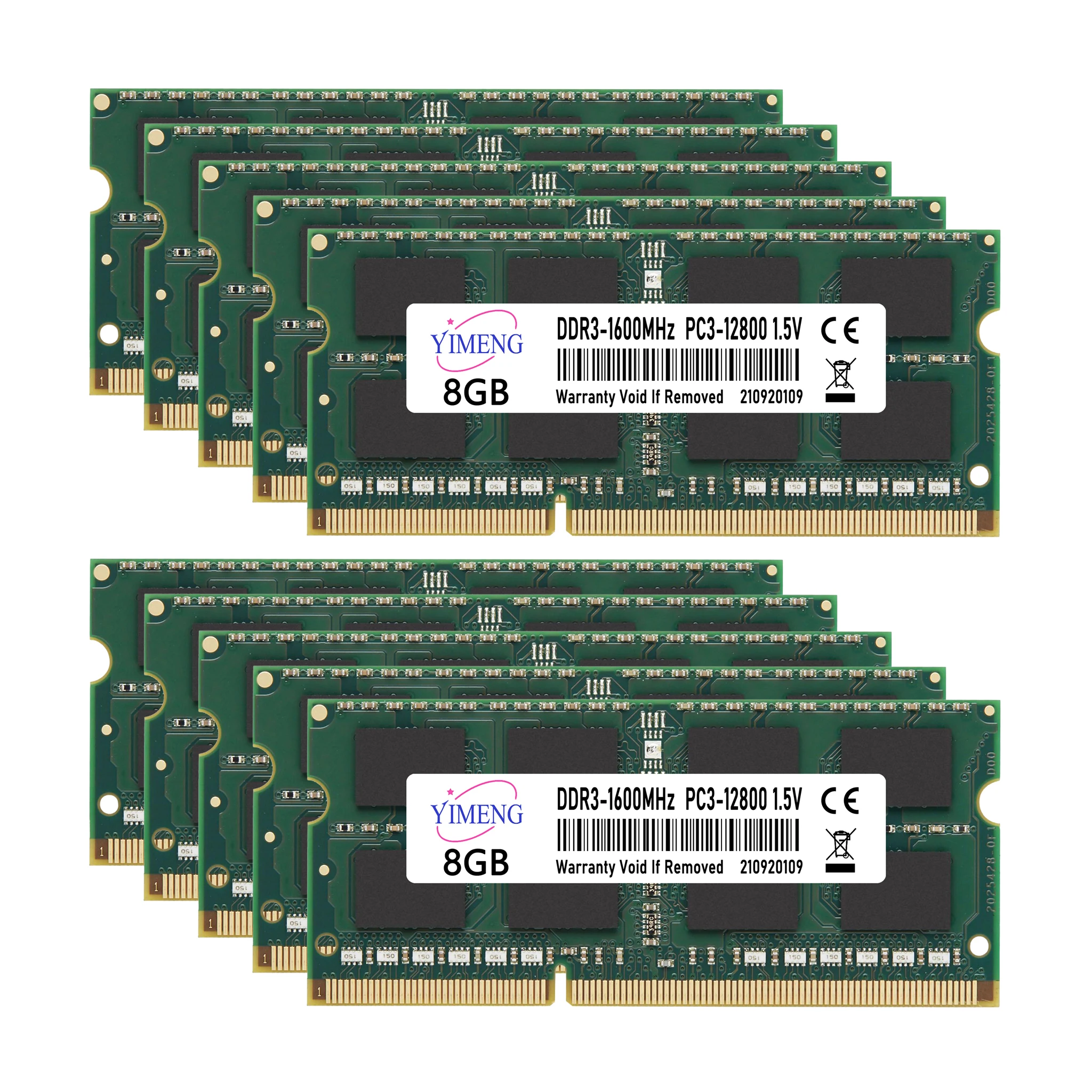 T10 DDR3 8GB 1600Mhz ذاكرة الوصول العشوائي للكمبيوتر المحمول PC3-12800 1.5V DIMM ذاكرة الوصول العشوائي