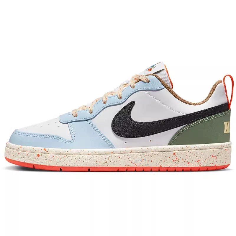 أحذية نايك النسائية كورت بورو منخفضة بيضاء زرقاء المرأة أحذية رياضية كاجوال منخفضة الرقبة DX6052-101